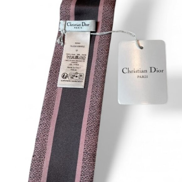 Christian Dior Mitzah Scarf Pink & Grey Silk Twilly Bandeau - Picture 4 of 6
